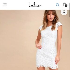 Lulu's White Floral Lace Mini Dress